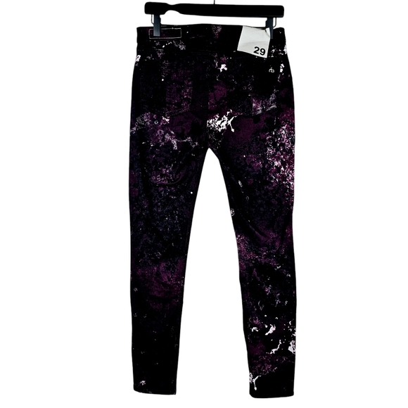 Rag & Bone Galaxy Print Legging Skinny Ankle Jeans, Purple, Size 29 - Picture 5 of 13